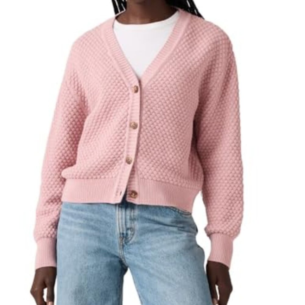 Levi's Women's Snowflake Cardigan XXL Pink Button Front NWT